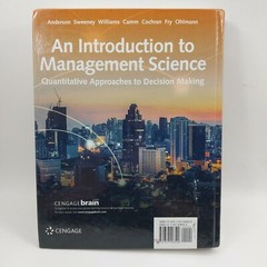 An Introduction to Management Science: – Hardcover, by Anderson David R.