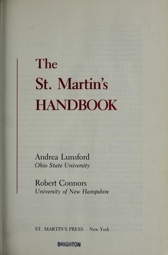 The St. Martin’s handbook by Lunsford, Andrea A, Acceptable Book