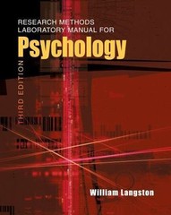 Research Methods Laboratory Manual for Psychology (with InfoTrac) by Langston,