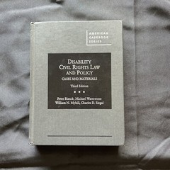 American Casebook Ser.: Disability Civil Rights Law and Policy, Cases and…