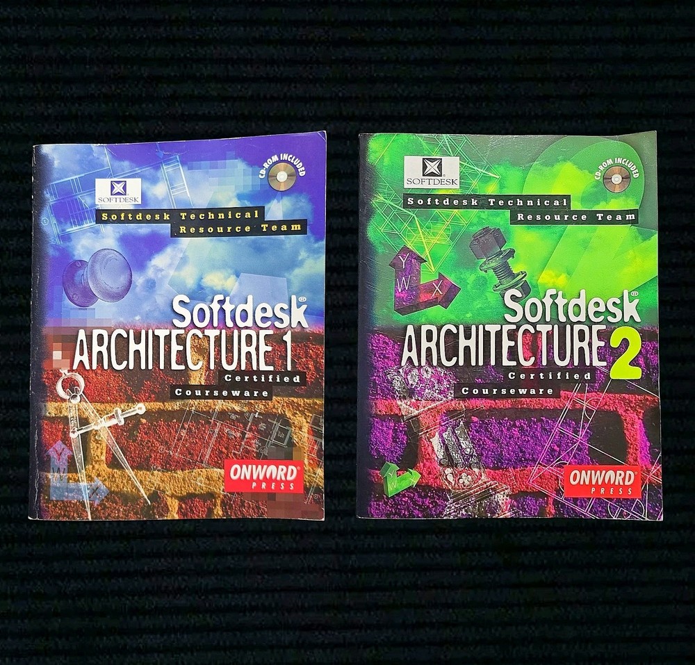 Softdesk Architectural Book 1 & 2 With Unused CD’s – Onward Press (Decent Cond.)