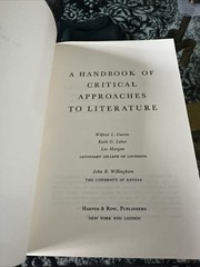 Handbook Of Critical Approaches To Literature PB Book Wilfred Guerin Vintage ’66