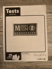 BJU Press Math 2 Tests 4th Edition 512814 Fourth Edition Bob Jones Grade 2