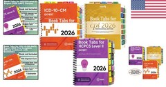 Durable Laminated PVC Medical Coding Tabs for 2026 CPT ICD-10 HCPCS Books