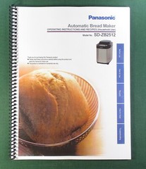 Panasonic SD-ZB2512 Bread Machine Owners Manual Recipes with Protective Covers!