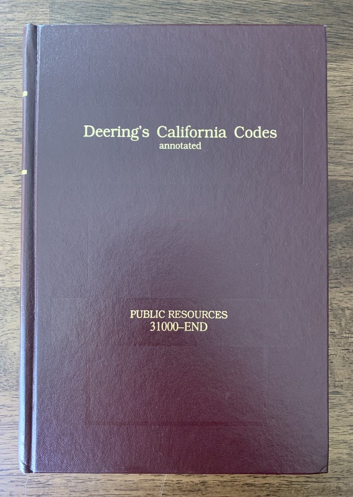 Deering’s California Codes Annotated Public Resources Lexis Nexis HB Law Book
