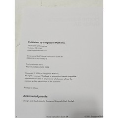 Dimensions Math Home Instructor’s Guide 3A Singapore Math Inc. Jenny Kempe 2021