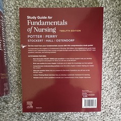 Elsevier Fundamentals of Nursing 12th Ed Textbook Unopened and open Study Guide