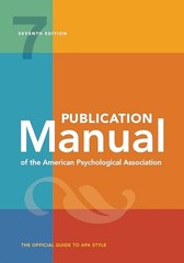 PUBLICATION MANUAL OF THE AMERICAN PSYCH by American Psychological Association