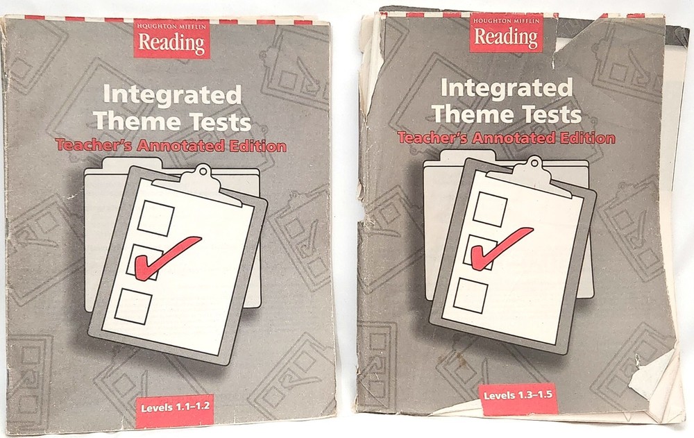 Houghton 1st Grade Reading INTEGRATED THEME TESTS Teacher Edition level 1.1-1.5