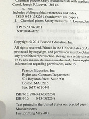 Chemical Process Safety Fundamentals With Applications 3rd Edition HC Text Book
