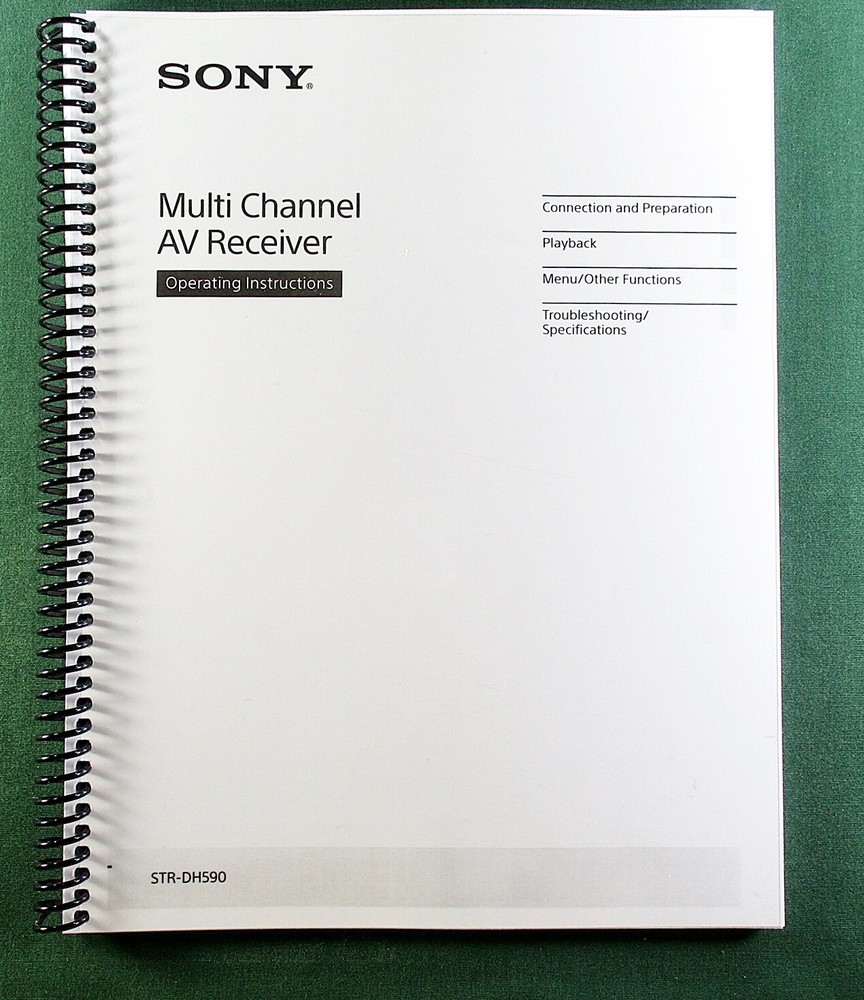 Sony STR-DH590 Instruction Manual: 56 Pages & Protective Covers!