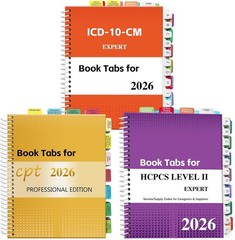 Index Tabs for CPT, AAPC ICD-10-CM 2026 – Color-Coded Bundle