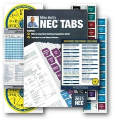 2023 NEC Index Tabs (Color) Ohm’s Law Stickers, Elect Equations & Wire Char 2023