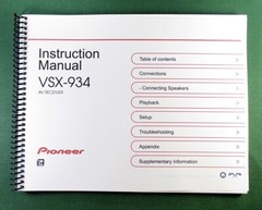 Pioneer VSX-934 Instruction Manual: Full Color 153 Pages & Protective Covers!