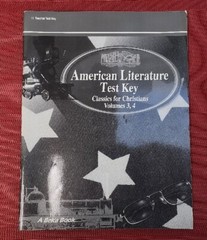 A Beka Book AMERICAN LITERATURE Teacher Test Key 443206006 pb