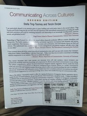 COMMUNICATING ACROSS CULTURES, SECOND EDITION By Stella Ting-toomey & Tenzin