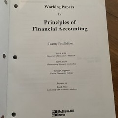 Fundamental Accounting Principles Volume 1. 21st Edition Working Papers Workbook