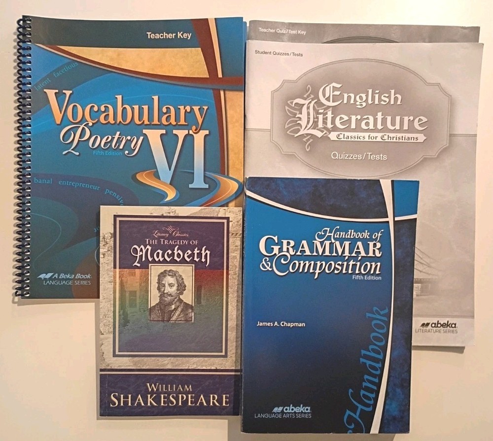 A Beka Language Arts 12 Homeschool Curriculum Bundle 5 Books English Literature