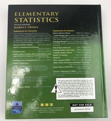 Elementary Statistics (10th Edition) Instructors Edition Triola With CD.