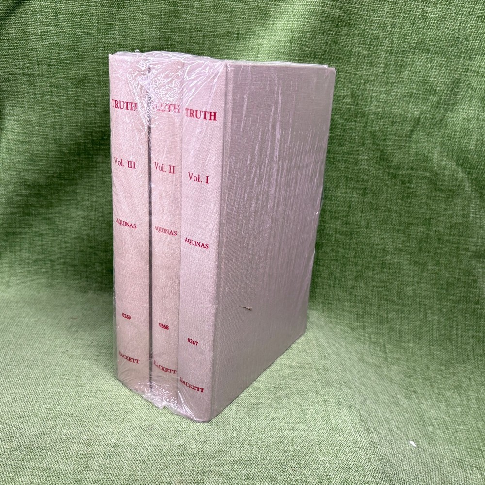 Truth by St. Thomas Aquinas 3 Volume Set Hardcover Hackett 1994