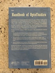 New! Handbook of Optofluidics by Holger Schmidt (2010, CRC Hardcover)