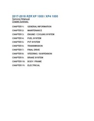 2017-2018 Polaris RZR XP 1000 Service Manual: w/ Protective Covers
