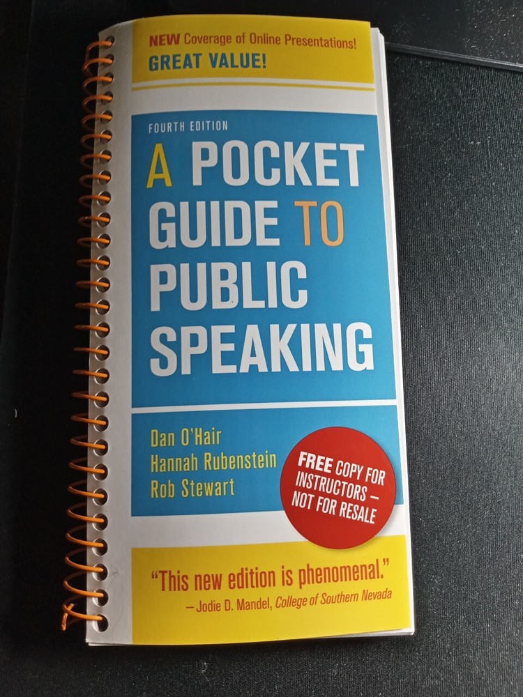 INSTRUCTOR’S EDITION. A Pocket Guide to Public Speaking by Hannah Rubenstein,