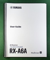 Yamaha RX-A6A Instruction Manual: Full Color 450 Pages & Protective Covers!