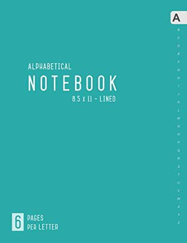 8.5×11 Inch Notebook with A to Z Alphabetical Tabs for Home Office Work School