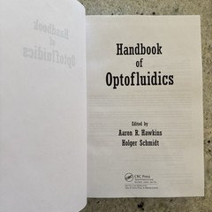 New! Handbook of Optofluidics by Holger Schmidt (2010, CRC Hardcover)