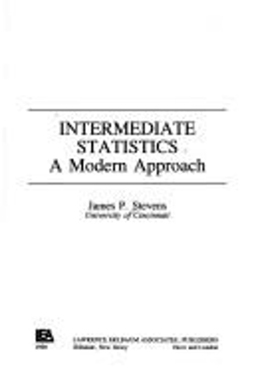 Intermediate Statistics : A Modern Approach Paperback