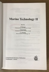 Marine Technology II – Graczyk / Jastrzebski / Brebbia – Hardback – 1997