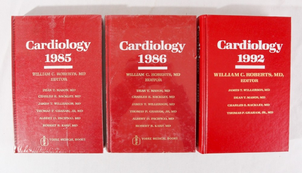 Cardiology, Lot of 3 (1985, 1986, 1992), by William Roberts, HC, Sealed
