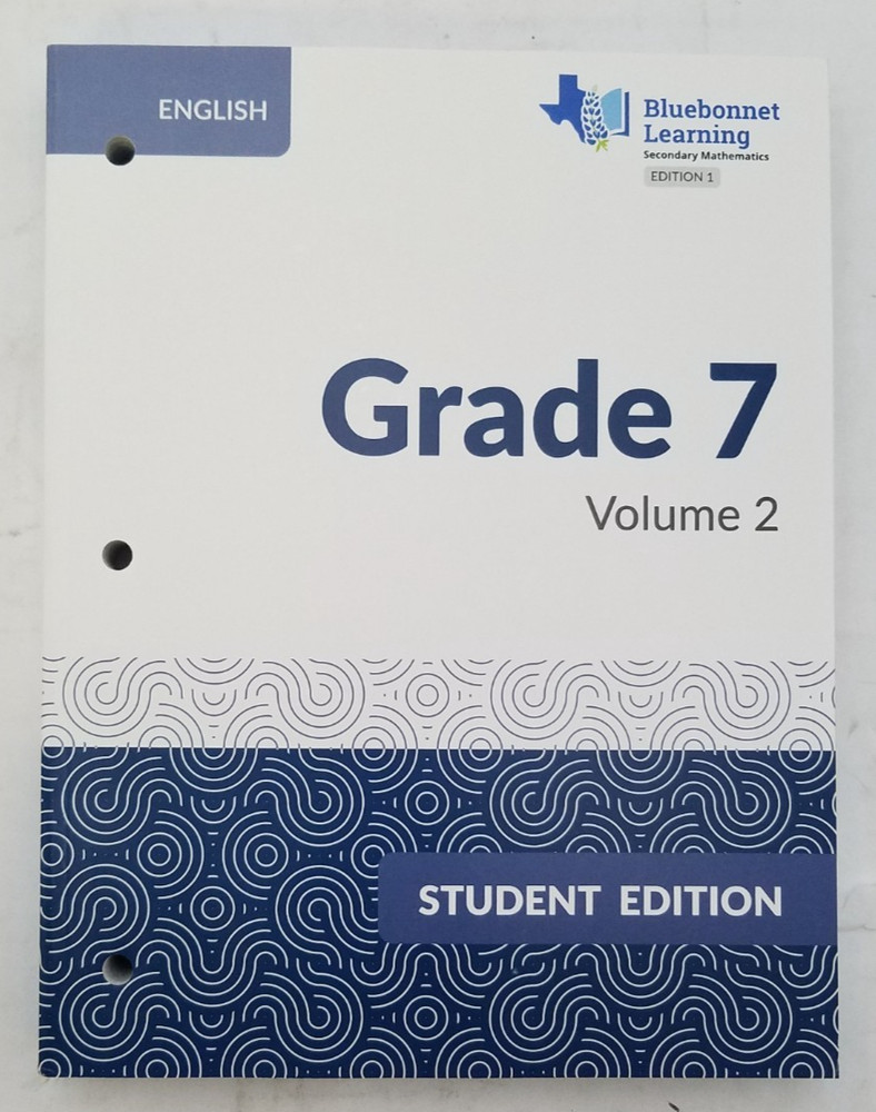Bluebonnet Learning Secondary Mathematics Ed. 1 Volume 2 Gr 7 Student Ed.
