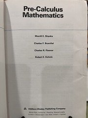 Pre-calculus mathematics (The Addison-Wesley mathematics series), 1976