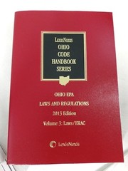 Lexis Nexis Ohio Code Handbooks EPA 2013 Volumes 1 2 3 Set Book Lot Law