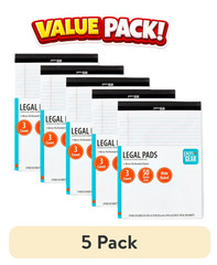 (5 pack) Pen+Gear Wide Ruled Perforated Legal Pad, 8.5″ x 11.75″, 3x 50 Sheets
