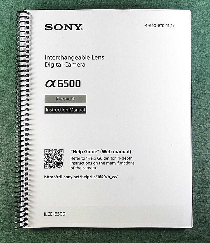 Sony ILCE-6500 Instruction Manual: 56 Pages & Protective Covers!