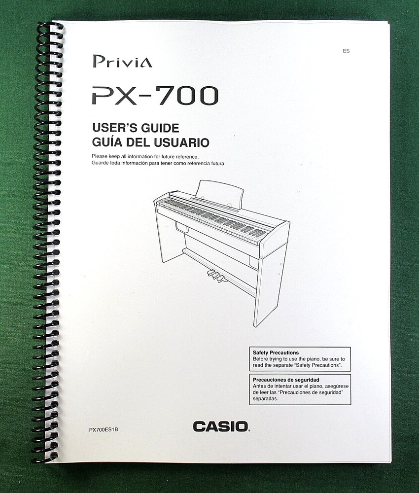 Casio PX-700 Instruction Manual: 26 Pages Coil Bound & Protective Covers!