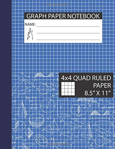 Graph Paper Notebook 8.5 x 11: 1/4 Inch Squares,…