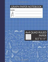 Graph Paper Notebook 8.5 x 11: 1/4 Inch Squares,…