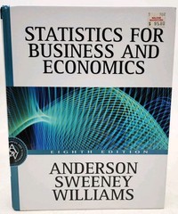 Statistics for Business and Economics By David R. Anderson, Denn W/ Software Cd