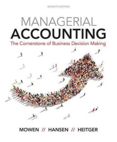 Managerial Accounting: The Cornerstone of Business Decision-Making – VERY GOOD