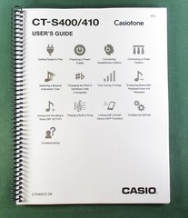 Casio CT-S400 Instruction Manual: 214 Pages Coil Bound & Protective Covers!