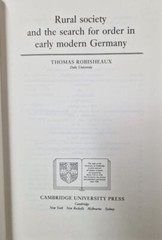 Rural Society and the Search for Order in Early Modern Germany