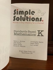 Simple Solutions Mathematics Grade K Workbook Kindergarten Math Homeschool NEW
