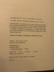 Classical Electrodynamics – 1975 – John David Jackson – 2nd Edition – Very Good