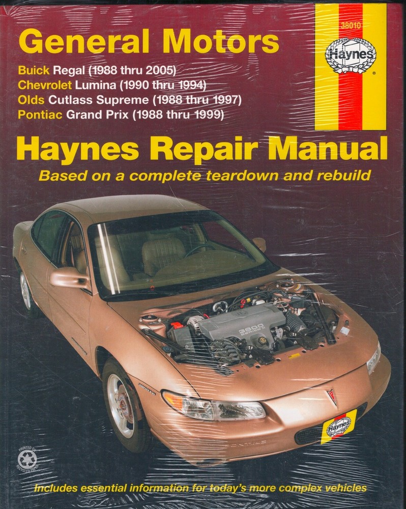 Haynes Manual General Motors 38010 Regal Lumina Cutlass Supreme 18010 NEW MN2766