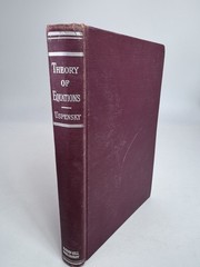 THEORY OF EQUATIONS By James Victor Uspensky 1948 McGraw-Hill Hardcover